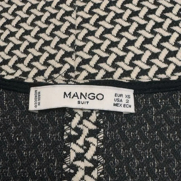 New Mango Suits Day Dress Fit and Flair Woven Back White Pattern V-Neck Womens 2 - Picture 4 of 8